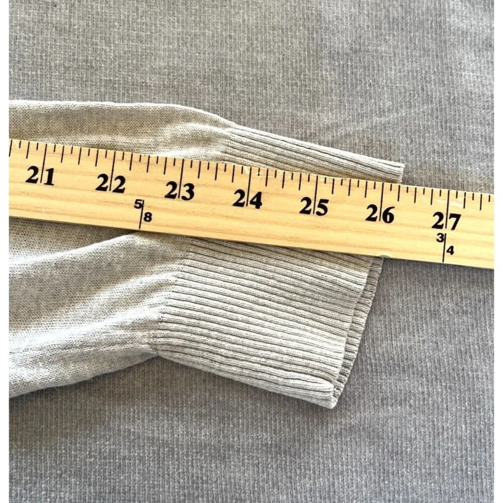 Banana Republic Lightweight Sweater Mens L Silk Linen V-Neck Gray Classic
